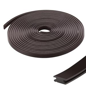 Wonderjune 134 Inch Shower Door Magnetic Strip Replacement Flexible Magnetic Strip Insert for Framed Semi Framed Swinging Glass Shower Doors, Black(1 Roll)