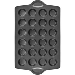 HONGBAKE mini muffin pan nonstick 24, Cupcake Tin for Baking, Commercial Small Cup Cake Tray for Cheesecake, 1.8dia, Heavy-duty, Gray