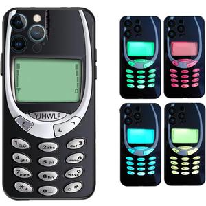 Compatible with iPhone 16 Pro Luminous Case for，Retro Cassette Tape Shockproof Music Phone Case Bumper Tempered Glass Protective Cover，Case Specially Designed for Cool，Send Tempered Film（Nokia）