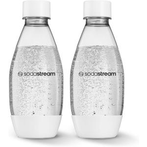 sodastream 0.5L Twin Pack Dishwasher Safe Slim Bottle (White)