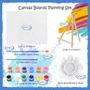 10 Set Canvas Painting Kit, 8 x 10In Canvas Boards with Easels, 12 Color Acrylic Paints, Brushes, Palettes, Art Supplies for Beginners Paint and Sip Kit for Adults, Couples Painting Kit Date Night