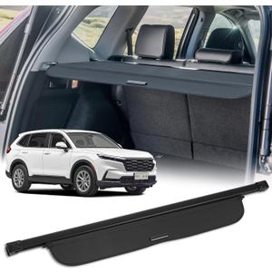 AUXMART Cargo Cover for 2023 2024 2025 Honda CRV (Include Hybrid) Accessories, Retractable Trunk Security Cover Shielding Shade with Waterproof Back Canvas Texture for Honda CRV Trunk Cargo Cover (Honda CR-V 2023-2025 /Canvas Texture)