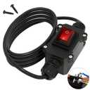 Inline Cord Switch 12V 20A DC Waterproof Inline Switch IP66 Red Lighted 2 Position 4 Pin DPST with 14 AWG Wire Outdoor Inline Power Lamp ON/Off Switch