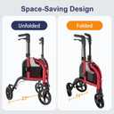 3 Wheel Walkers for Seniors, Narrow Foldable Wheeled Rollator Walker, Lightweight Three Wheels Rolling Walker, 350lbs Capacity, Height Adjustable Rollator for Elderly, Aluminum Alloy