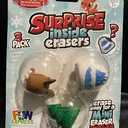 Surprise Inside Erasers 3 Party Supplies Christmas Rudolph the Rednosed Reindeer Pack Of 3