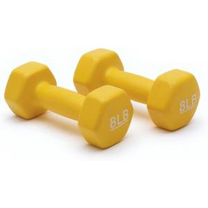 Amazon Basics Neoprene Dumbbell Hand Weights for Exercise and Muscle Toning, 8LB set of 2