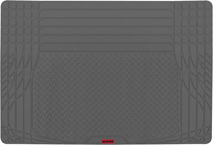 Motor Trend FlexTough Gray SUV Cargo Liner & Car Trunk Mat - Universal Trim-to-Fit All Weather Cargo Mats for Back of SUV - SUV Trunk Mat & Trunk Liner Floor Mat Cargo Cover - Trunk Cover
