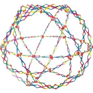 University Games, Hoberman Original Sphere-Rainbow, award-winning geometric expanding/contracting ball, Ages 4 to 104, Small
