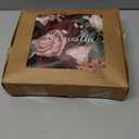 Serwalin Artificial Flowers,Burgundy Pink Roses Silk Fake Flowers for DIY Wedding Bouquet,Wedding Cake Flowers for Decor Table Centerpieces Home Party Arrangement (1 Box)