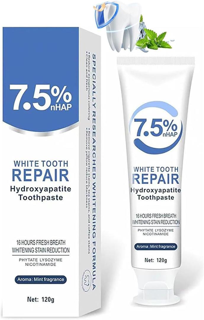 Hydroxyapatite Toothpaste 7.5%ceelike hydroxyapatite Toothpaste for Enamel Protection and Tooth StrengtheningMint Fragrance 16 Hours Fresh BreathHydroxyapatite Toothpastes Use for Oral Care