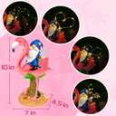 Funny Flamingo Gnome Solar Garden Statue with LED Light - Outdoor Yard Lawn Patio Decor - Great Birthday Housewarming Gift for Women, Mom, Grandma