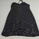 Women's Spaghetti Straps Sparkly Sequins Bodycon Mini Dress Party Nightclub Large