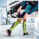 Hylaea Merino Wool Ski Socks, Cold Weather Socks for Snowboarding, Snow, Winter, Thermal Knee-high Warm Socks, Hunting (Large, Multi Colors (3 Pairs))