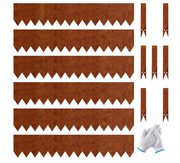 20ft.Cor-Ten Weathering Steel Landscape Edging(6 Pack)-6"x40"- Pre-Rusted Garden Edging with 7 Clips & Gloves - Durable,Flexible, Easy-to-Install for Landscaping,Tree Rings,Lawn & Garden
