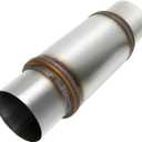 Exhaust Resonator 5" Inlet 5" Outlet High Performance Muffler 18" inch Overall Stainless Steel Straight