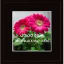 SKAOTUS 20x20 Picture Frame Black Solid Wood for Black Mat 16x16 Wall Mounting Square Poster Frames