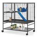 HABUTWAY 40''H Large Metal Rolling Ferrets Cage, 2-Tiers Small Animal Cages, Critter Nation Cage for Rats/Chinchillas, 0.5'' Bar Spacing for Ferret,Small Animal Cage w/Removable Ramp & Platform
