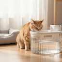 Wireless Cat Water Fountain with Motion Sensor, Automatic Cordless Quiet Pump Pet Fountain Battery Operated 102oz/3L Dog Water Bowl Dispenser with 3 Filters White