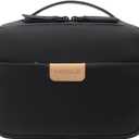 LEVEL8 Travel Toiletry Bag for Men Women, Water Repellent Shaving Bag for Toiletries Accessories, Storage Bags with Divider and Handle, Small/Black