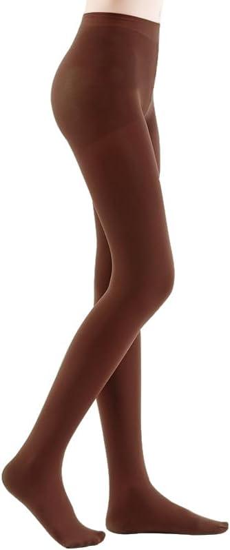 2 x Women's Tights 70D Soft Opaque Control Top High Waist Microfiber Pantyhose with Reinforced Toes (Black, XL)