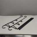 CANYAVE Over the Door Towel Rack, Towel Rack for Bathroom Door, Triple Towel Rack with Hooks (Matte Black, 24"x19")