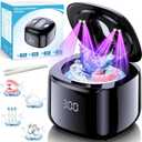 Ultrasonic Retainer Cleaner Machine, 49KHz 220ML Dental Cleaning Pod with Digital Timer, Deep Cleaning Ultrasonic Dentures Cleaner for Night Guards, Braces, Aligner, Toothbrush, Jewelry, Black