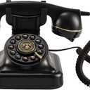 Retro Landline Telephone, Old Phone with Ringer Control & Redial, Black Phones, Classic Corded Desk Phone with Ringer & Redial, Vintage Style for Home & Office'