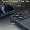 PinLiSheng Matte Case for iPhone 17 Pro Case,Shockproof Protective Hard Back Slim Phone Case,Frosted Translucent Back Phone Cover, Anti-Fingerprint - Blue