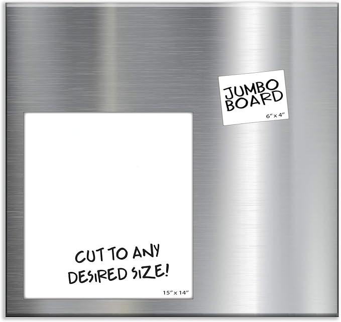 Magnet and Message Board Extra Large 30 x 28 x 0.7 Inch Magnet and Message Board | Mountable Steel Bulletin Board (Silver)