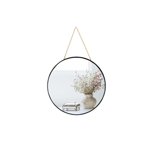 Small Round Wall Mirror,Bathroom Mirror (Black, 11.8 in.)