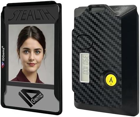 IDGemz Badge Holder for Yubikey5 and GO 7 Tokens - Stealth Black - Holds up to 3 Badges (Holds 1 GO-7 Token & 1 Yubikey5 NFC)