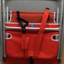 Caribbean Joe Folding Beach Chair, 4 Position Portable Backpack Foldable Camping Chair with Headrest, Cup Holder, and Wooden Armrests, 300 lb Capacity (Red)