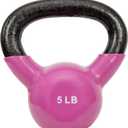 Sunny Health & Fitness Vinyl Coated Kettlebell for Strength Weight Training & Swinging Exercise - In 5, 10, 15, 20, 25 Pound