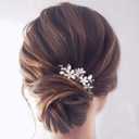 JAKAWIN Pearl Bride Wedding Hair Pins Silver Bridal Hair Piece Accessories Decorative Hair Clips for Women HP065 (Silver)