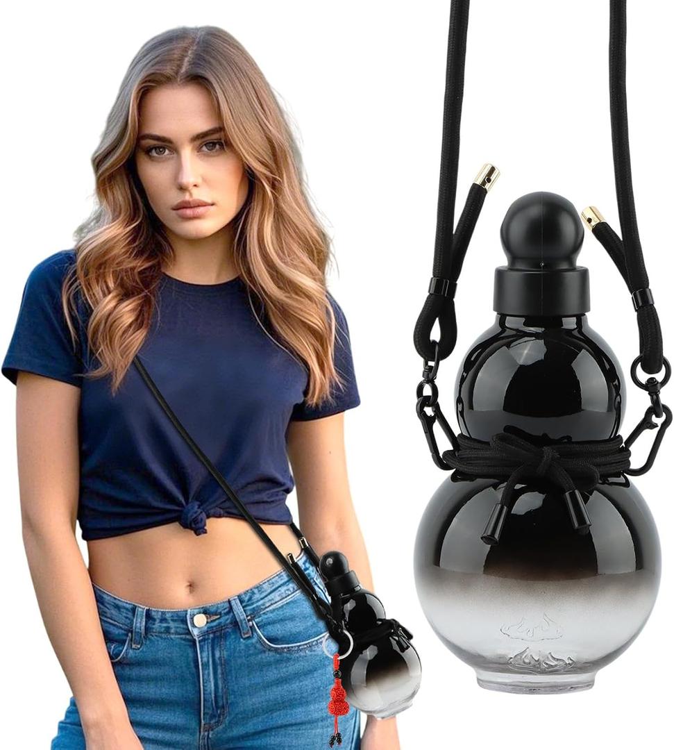 Gourd Water Bottle, 800ml Gourd Sports Water Bottle, Chinese Retro-Inspired Style Bottle Screw Top Leak Proof