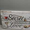 Kalormore The Secret Ingredient is Love Wall Art Sign Farmhouse Rustic Wall Decor Dining Room Kitchen Decor Housewarming Gift Counter Pantry Sign 16"x32", L-32"xH-16"