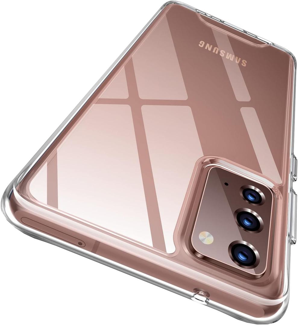 Rayboen for Samsung Galaxy Note 20 Case, Crystal Clear Shockproof Protective Durable Slim Fit Phone Cover for Galaxy Note 20 5G with Transparent Hard PC Scratch-Resistant Back & Soft Silicone Edge