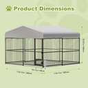 Large Dog Kennel Outside,10x10x6 FT Heavy-Duty Outdoor Cage with Roof and Lock,Covered Outside Kennel,for Medium and Large Dogs,Easy Assembly