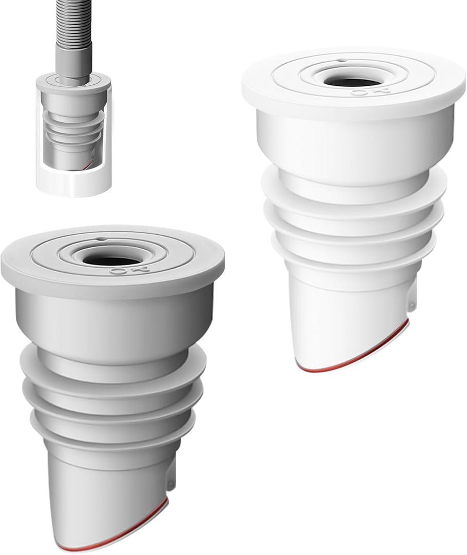 2Pcs Washing Machine Drain Hose Seal - Anti-Odor Sewer Pipe Silicone Cover for Washer Hoses (35-40mm)
