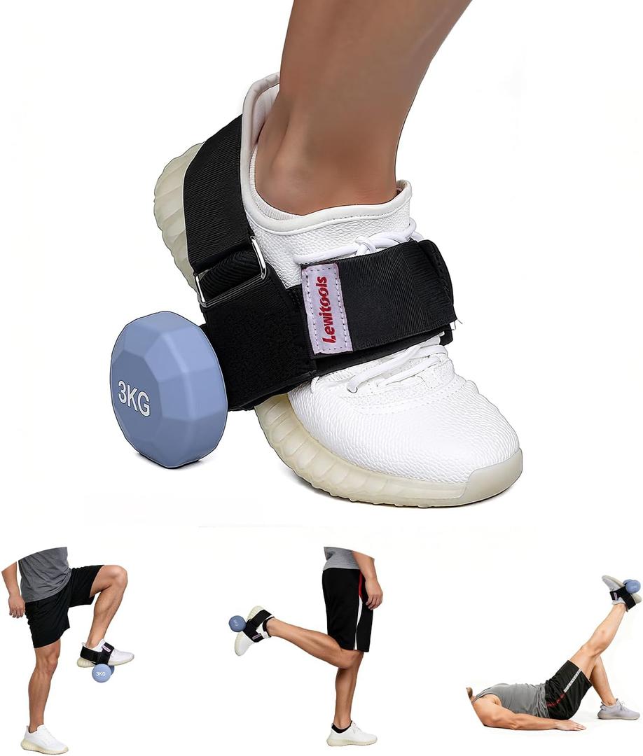 Original Dumbbell Foot Attachment Heavy Duty Durable, Practical Leg Ankle Curl Attachment Adjustable, Tbialis Raise Trainer Weight Holder Foot Strap for Weight Monkey Feet Foot Weights for Exercise
