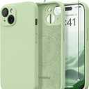 Magnetic for iPhone 15 Case, Compatible with MagSafe, Screen Protector + Full Camera Protection, Silicone Shockproof Anti-Scratch Protective Phone Case for iPhone 15 6.1", Matcha