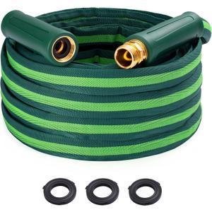 30FT Garden Hose, Ultra Lightweight All-Weather Flat Water Hose 5/8-Inch