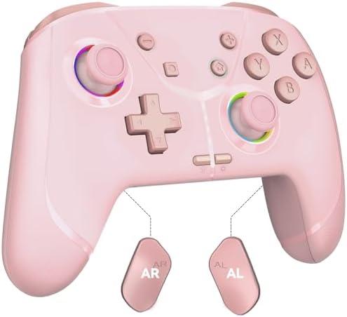 GMBACK Wireless Switch 2 Pro Controller, Turbo Controller for Nintendo Switch 2/Switch 1/Lite/OLED with Loop Macro, Home Wake Up, HD Rumble, Motion Control, Turbo, 800mAh, Light Pink