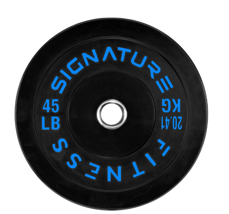 Alvantor Olympic Rubber Barbell Bumper Plates for Strength Training and Weight Lifting,Signature Fitness 45 Lb One Plate