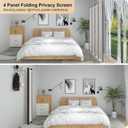 Room Divider 4 Panel Partition Room Dividers & Folding Privacy Screens w/ 3 Metal Feet,88" W Portable Wall Doubles as a Dressing Screen Wall Divider for Office Bedroom Children's Room,White