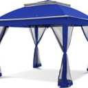 COOS BAY 11x11 Pop Up Gazebo with Mesh Netting, Instant Outdoor Canopy Tent, Water Resistant Shelter with UPF 50+ UV Protection, 121 Sq Ft Coverage, Royal Blue