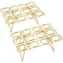 Patelai 2 Pack Ice Cream Cone Baking Racks 12-cavity Cupcake Cone Holders Cupcakes Display Stands Cooling Racks for Home Kitchen Baking Cooking Ice Cream Tools Supplies(Gold)