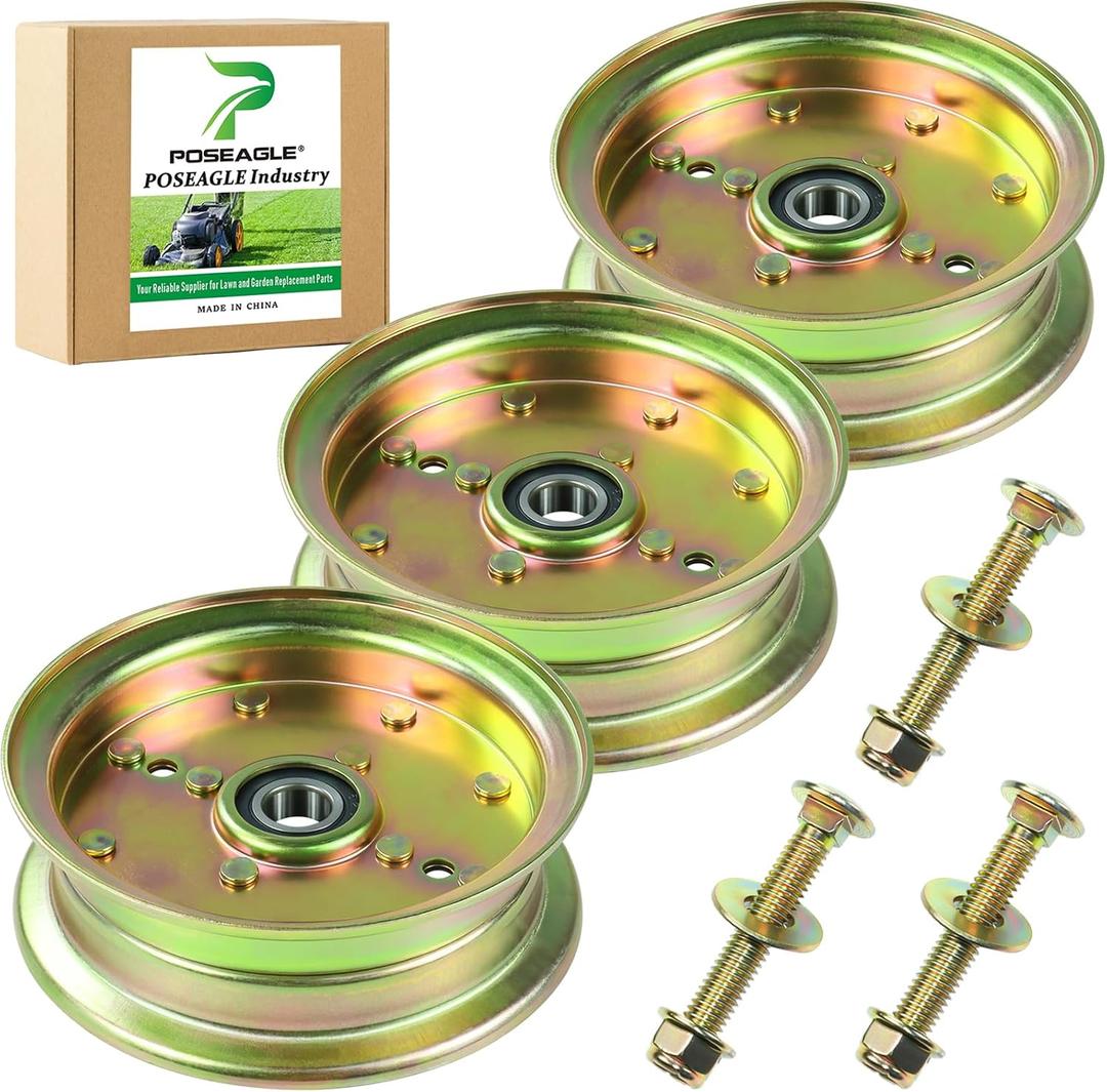 3 Pack 539132728 Idler Pulley Replaces 589766102 Husqvarna Idler Pulley 589766101 539112196 539131148 for Husqvarna 46" 48" 61" 54" Z246 RZ4623 MZ61 MZ6128 MZ52 MZ54 RZ46i RZ4824f Z248f Decks