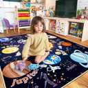 Kids Rugs for Playroom Educational Rug for Learn The ABC Alphabet, Soft Machine Washable Non-Slip Cute Carpet for Classroom Toddler Nursery Kids Room Decor Mat