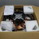 SHLUCE Small Fandelier Caged Ceiling Fan with Light, Farmhouse Low Profile Flush Mount Ceiling Fans with Lights and Remote, Rustic Bladeless Ceiling Fan with Light for Kitchen, Bedroom, Living Room